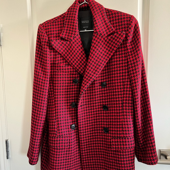 Barneys New York Jackets & Blazers - 🌹HP🌹 Barneys New York Red and Black Wool Blazer size 42 NWOT